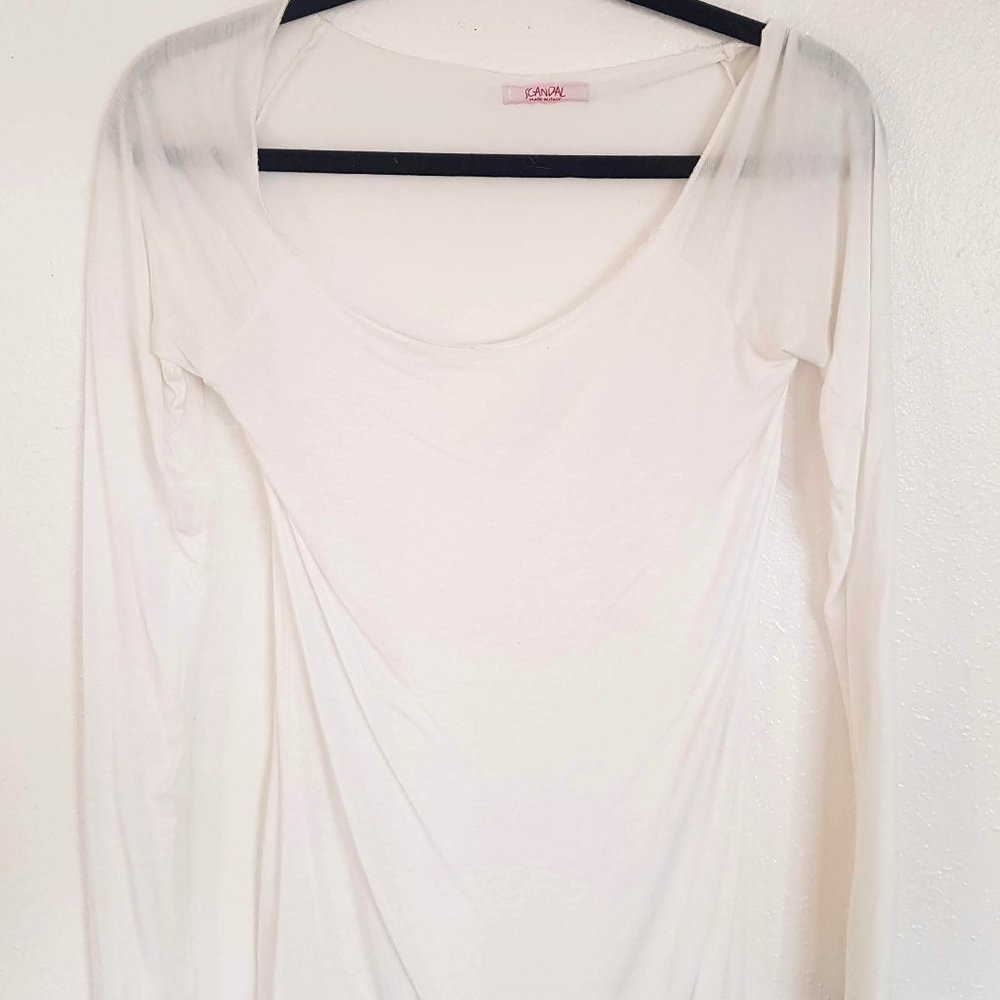 Scandal White Long Sleeve Paper Tee